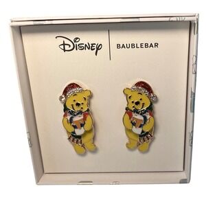 Disney Baublebar Winnie the Pooh Christmas Earrings Holiday Gift New in Box